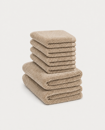Gastendoekje zero-twist katoen 30x30 cm (4 st.) + 40x60 cm (2 st.) | Latte