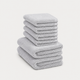 Gastendoekje zero-twist katoen 30x30 cm (4 st.) + 40x60 cm (2 st.) | Zilvergrijs