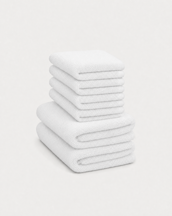 Gastendoekje zero-twist katoen 30x30 cm (4 st.) + 40x60 cm (2 st.) | Wit