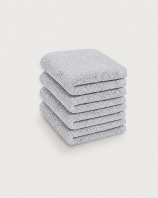 Gastendoekje zero-twist katoen 30x30 cm (4 st.) | Zilvergrijs