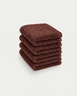 Gastendoekje zero-twist katoen 30x30 cm (4 st.) | Chestnut