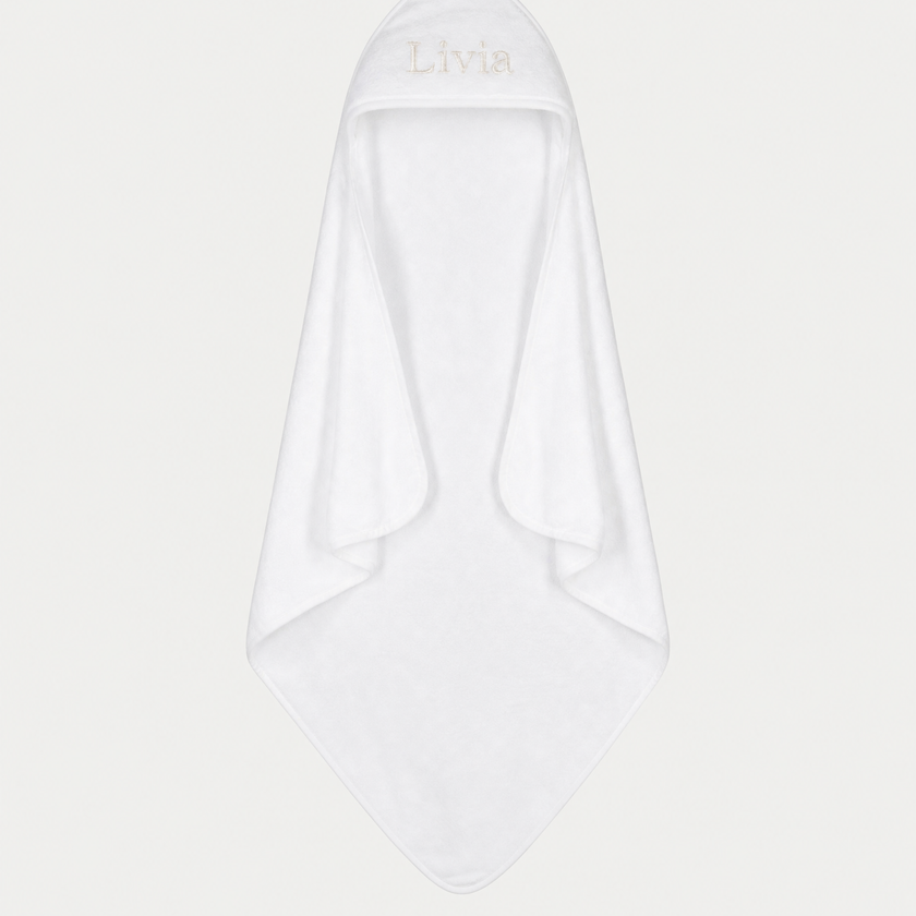 Baby-Badeponcho Zero-Twist-Baumwolle | Weiß