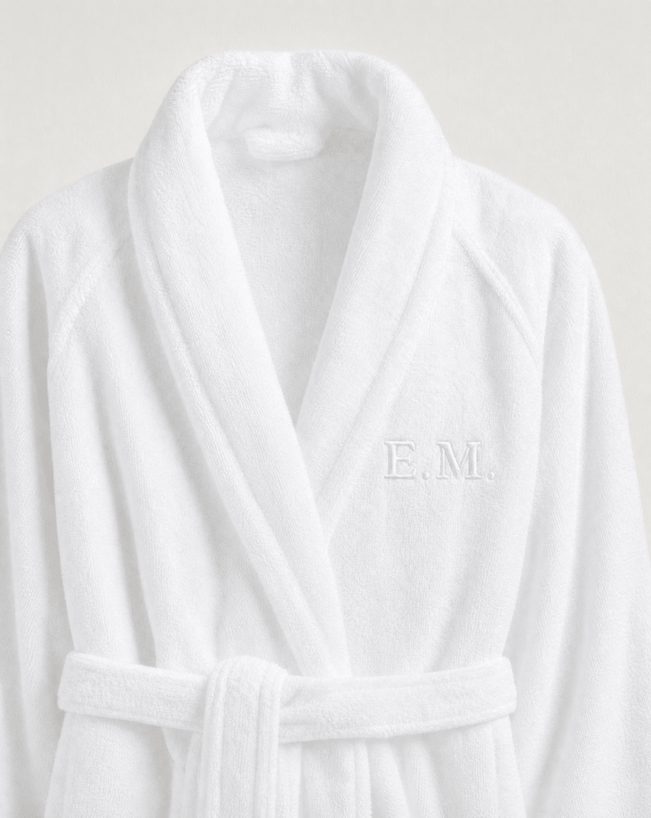 Badjas zero-twist katoen met borduursel | Wit