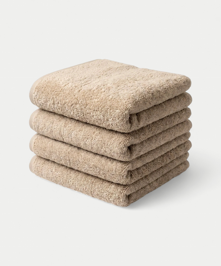 Gastendoekje zero-twist katoen 30x30 cm (4 st.) | Latte