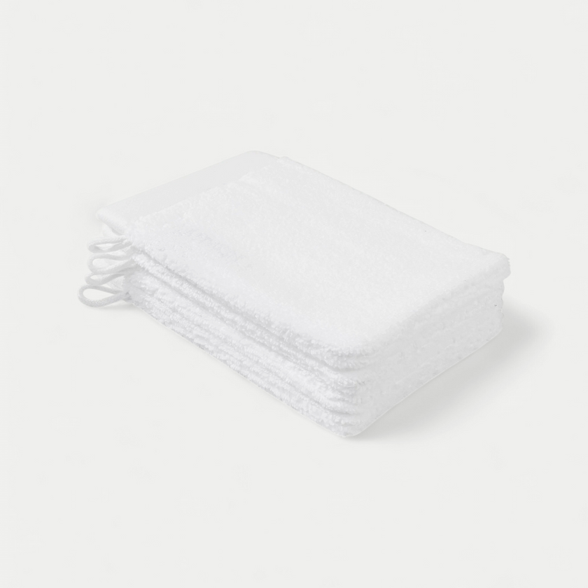 Waschhandschuh Weiß 16x21 cm | 4 Stück