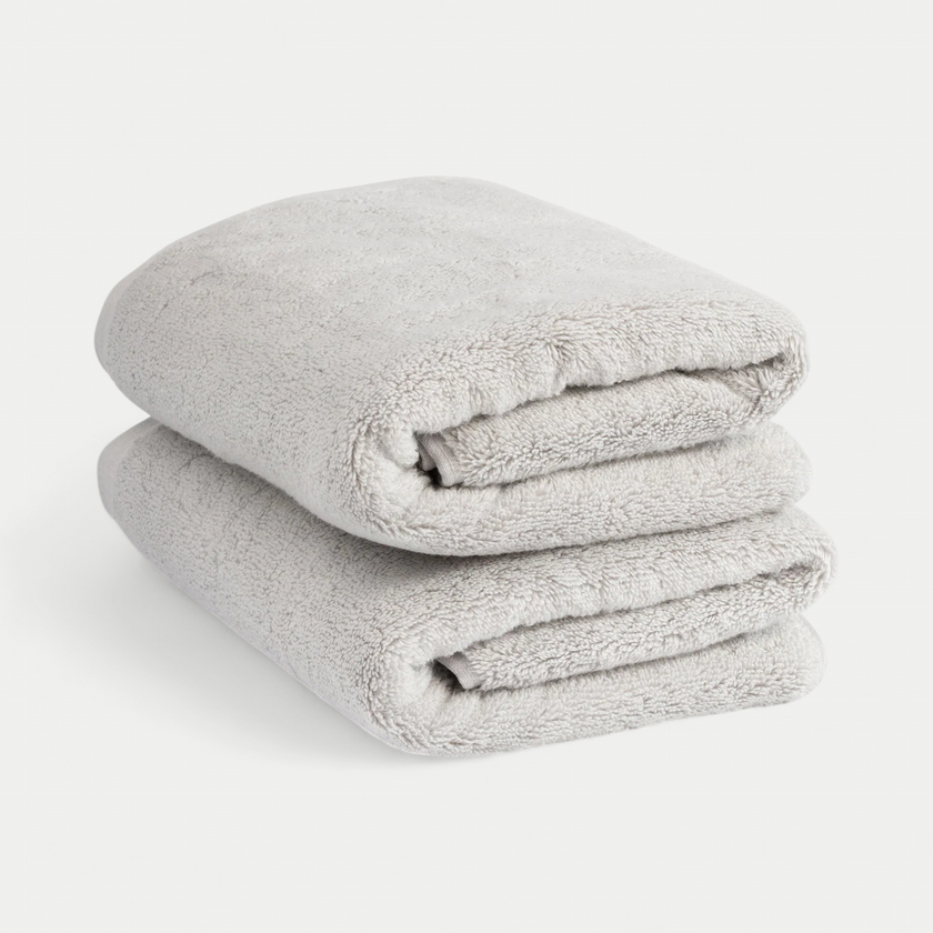 Handdoek zero-twist katoen 50x100 cm (2 st.) | Zilvergrijs