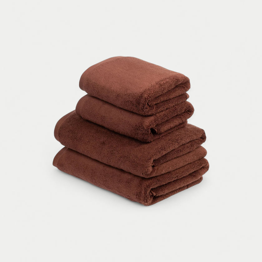 Handdoekset Essential (4 st.) | Chestnut