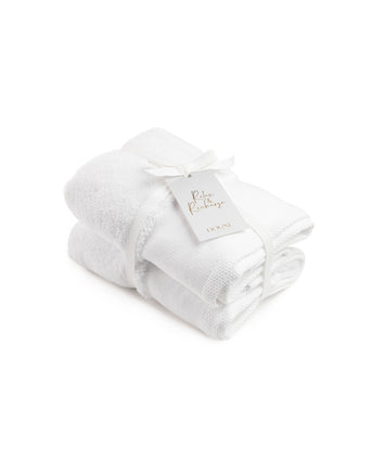 Handdoek zero-twist katoen 50x100 cm | Set van 2 | Wit